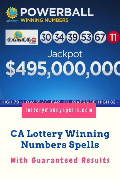 california lottery winning numbers results.
